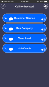 app screen listing contacts